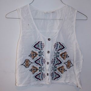 Embroidered Cropped Tank