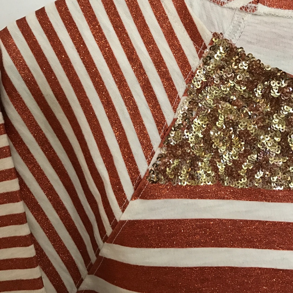 J.Crew Gold Striped Sequins Shirt size S - Picture 3 of 3