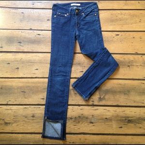Girls size 12 boot leg jeans with zipper detail