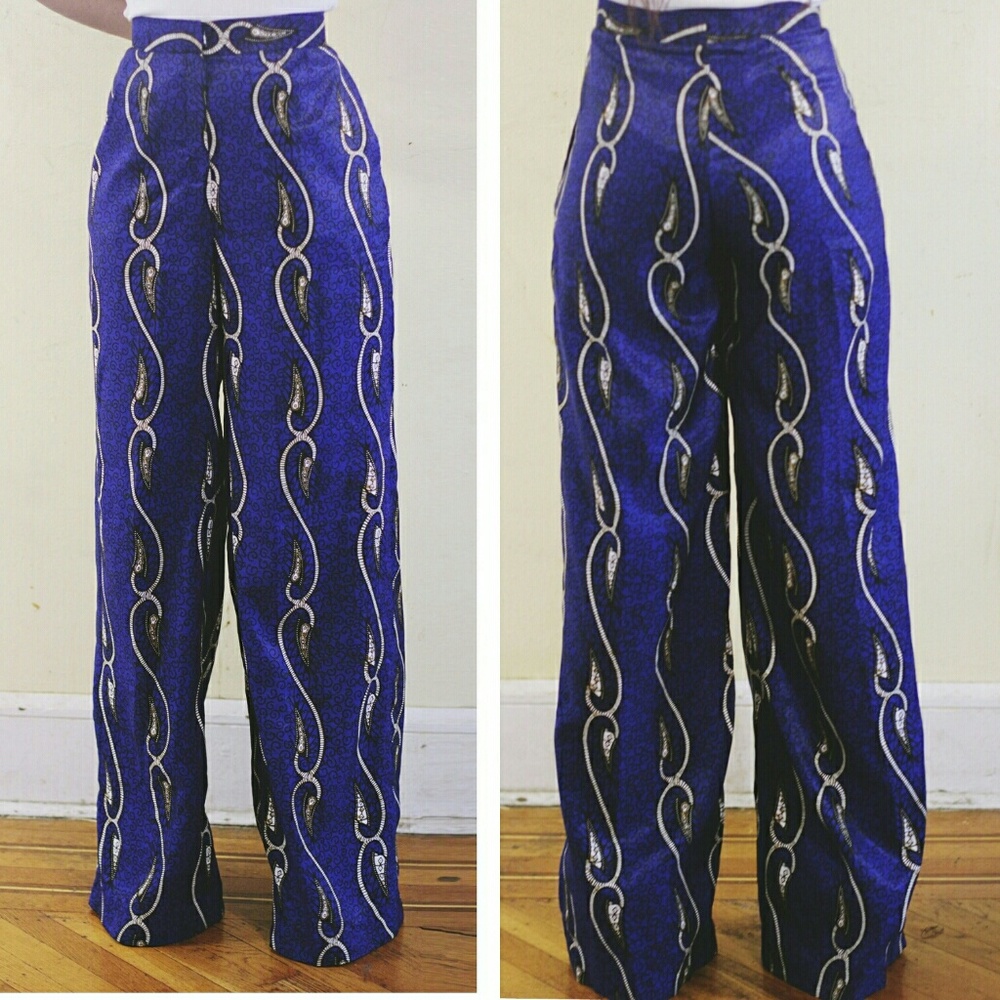 Wide leg Ankara silk pants