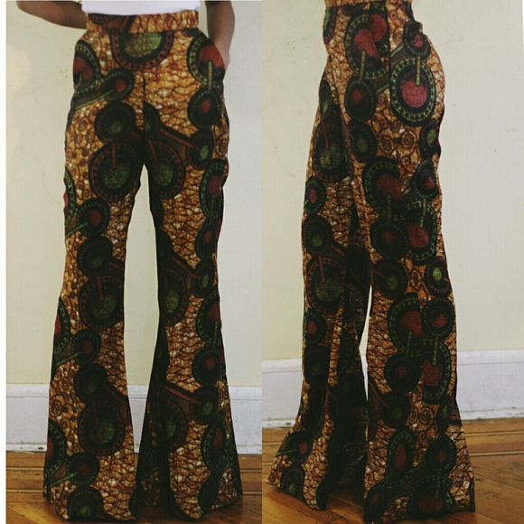 Pants - Bootleg Ankara silk pants