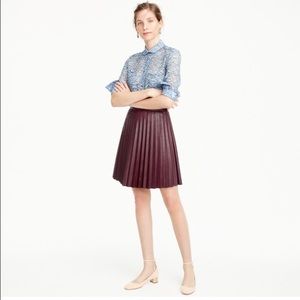 Pleated Vegan Leather Mini Skirt