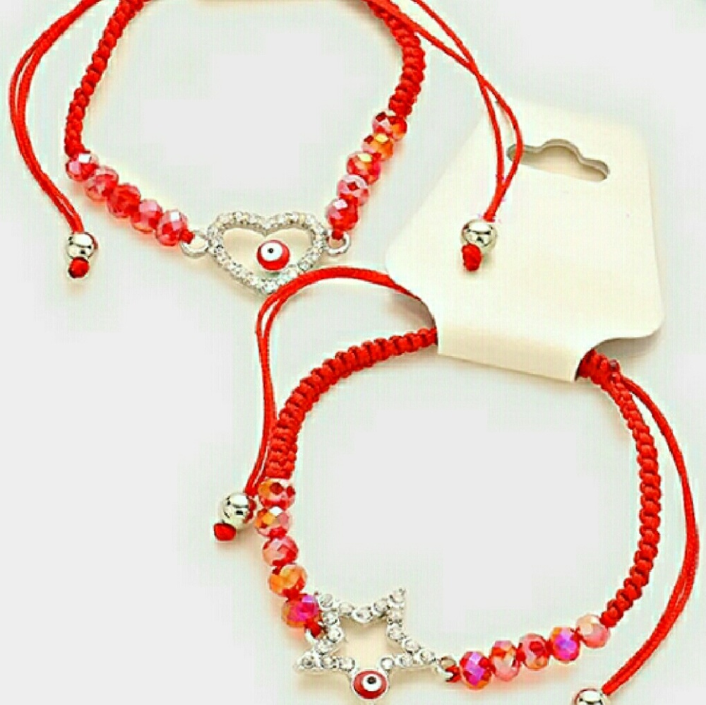 Crystal Heart/Star Evil Eye Bracelet
