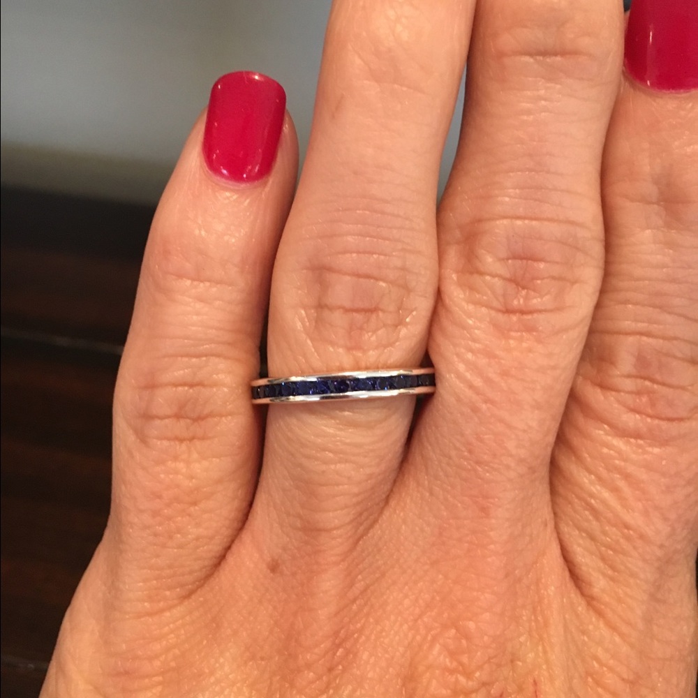 Dark blue CZ channel set Band