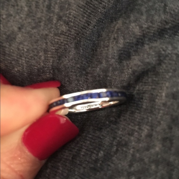 Dark blue CZ channel set Band - Picture 2 of 2