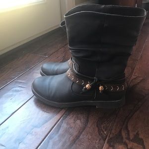 Dark brown slouch boots