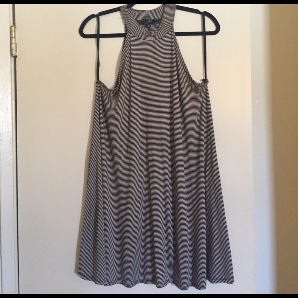 Striped High Neck Dress