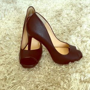 Open toed black heels