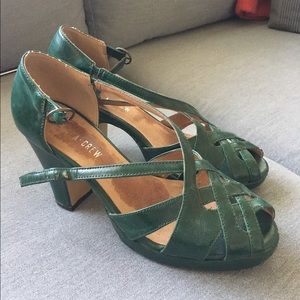 Chelsea crew green strappy pumps heels 38