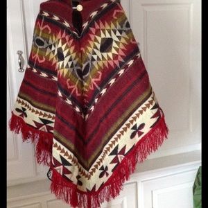 Authentic Ecuadorean hooded poncho