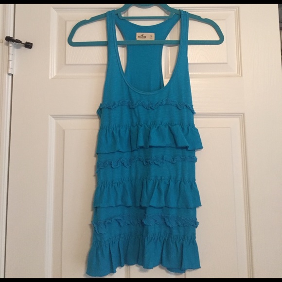 Hollister blue fringe tank top - Picture 1 of 3