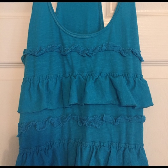 Hollister blue fringe tank top - Picture 2 of 3