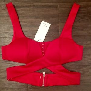 NWT Tobi strappy red crop top