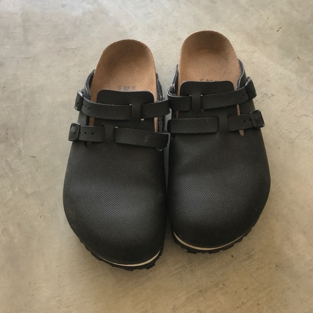 Birki's by Birkenstock black soft beded mules