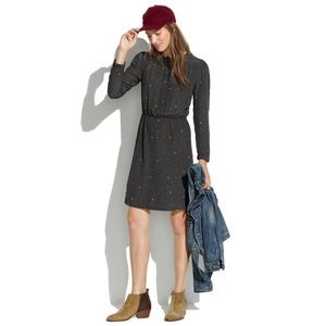 Madewell Sessun grey long sleeve floral midi dress