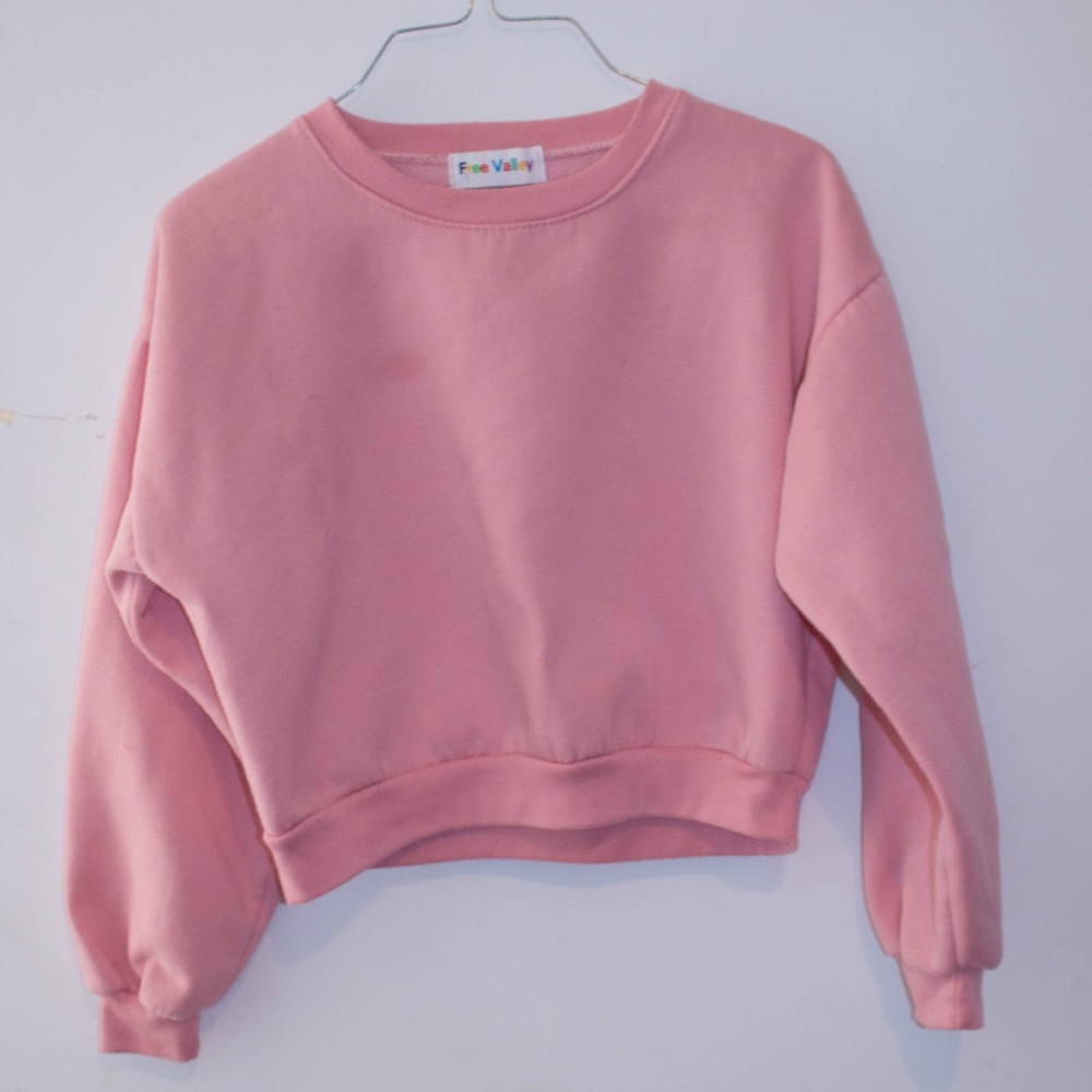 Baby Pink Cropped Crewneck