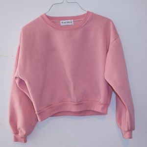 Baby Pink Cropped Crewneck