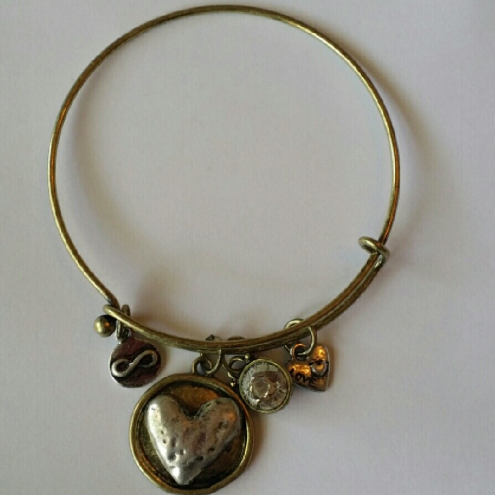 Heart Charm Crystal Bracelet