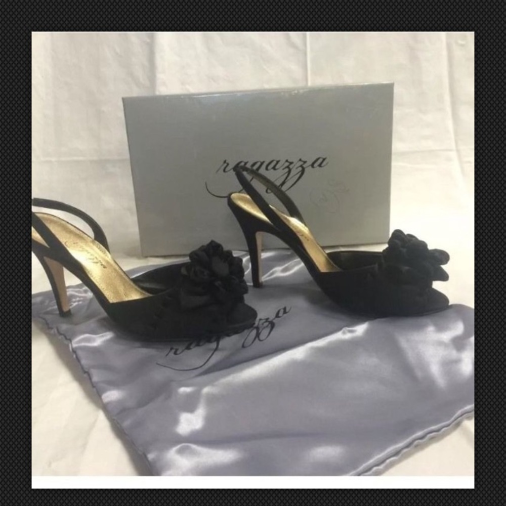 Ragazza woman cocktail shoes black  elegant Sz 6.5