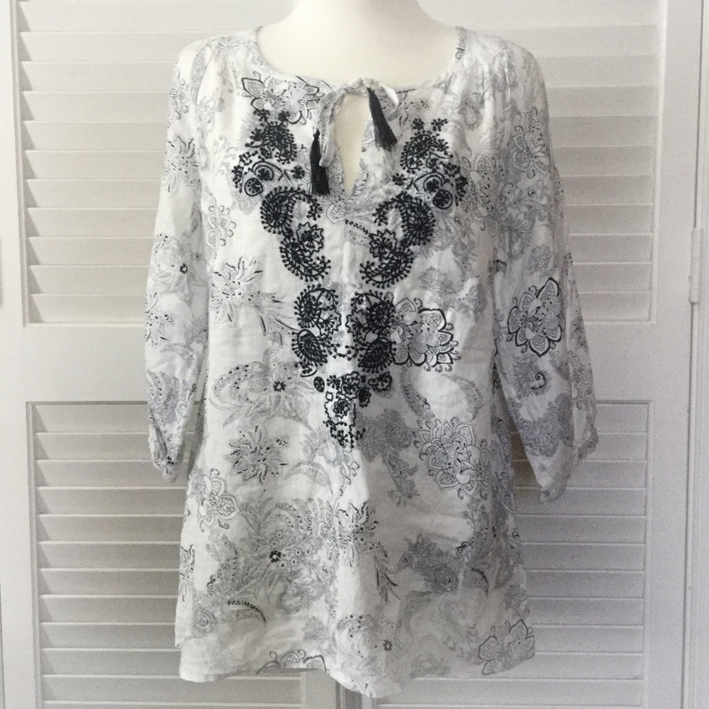 ❤️ MALVIN embellished, embroidered linen tunic