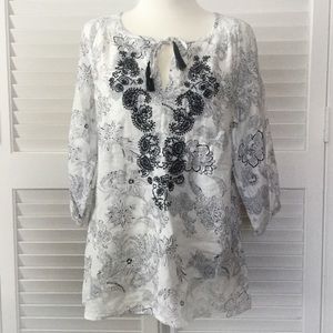 ❤️ MALVIN embellished, embroidered linen tunic