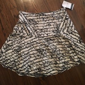 Parker Black and White Peplum Skirt Size 8 NWT