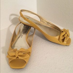 Anne Klein Yellow Kitten Heels