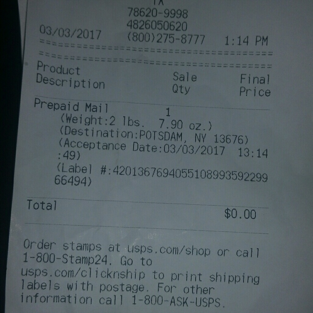 Proof of shipment