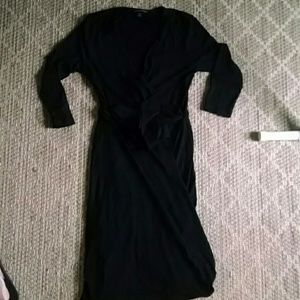 Banana Republic Stretch Black Wrap Dress