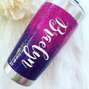 Custom made glitter ramblers