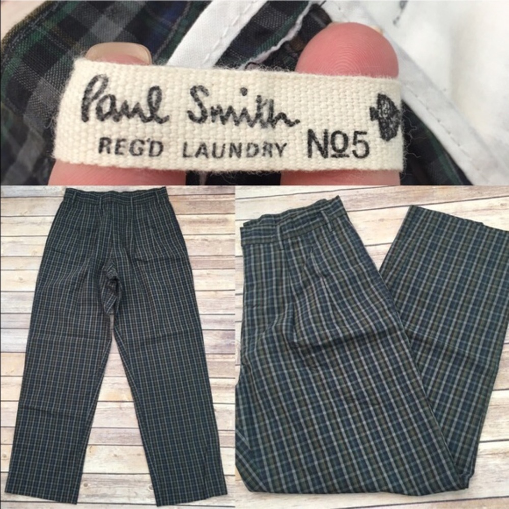 SOLD đź‘”Sz 30 Vintage Paul Smith Plaid Pleated Pant - Picture 1 of 4