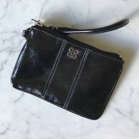 Black leather Coach Wristlet - Picture 1 of 1