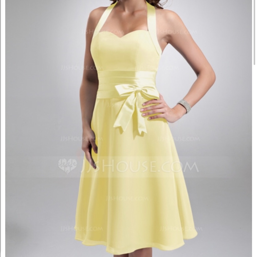a-line halter top chiffon/satin event dress