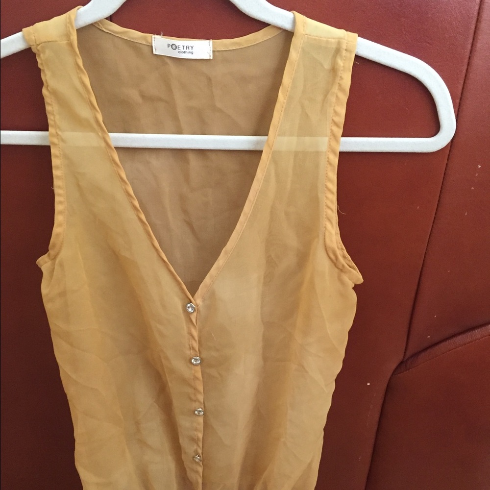 Poetry Clothing Gold Gypsy Vest size Small