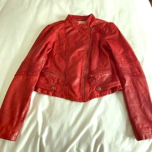 Lucky Brand red leather jacket