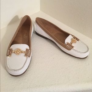 Aerosoles White with Gold emblem Loafers