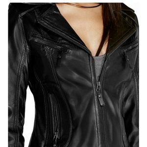 Black leather jacket