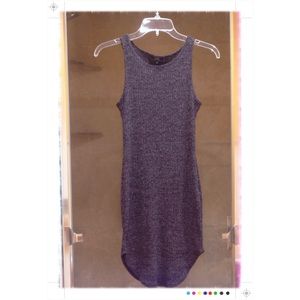 VIBE Grey Rib-Knit Tank Dress