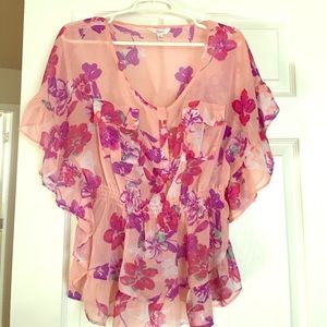 Candies sheer ruffled top.