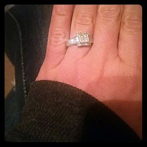 Sz 6 diamond 14k white gold wedding ring