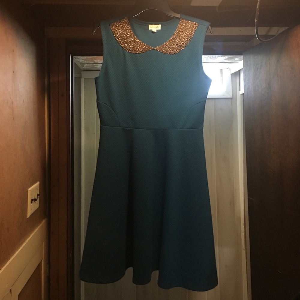 Maison Jules Beaded Peter Pan Collar Dress
