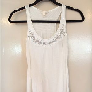❤️Aeropostale White Embellished Racerback Tank❤️
