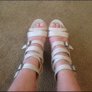 Light tan super strappy, super cute heels!