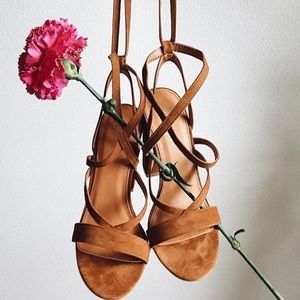 Brown Lace Up Heels