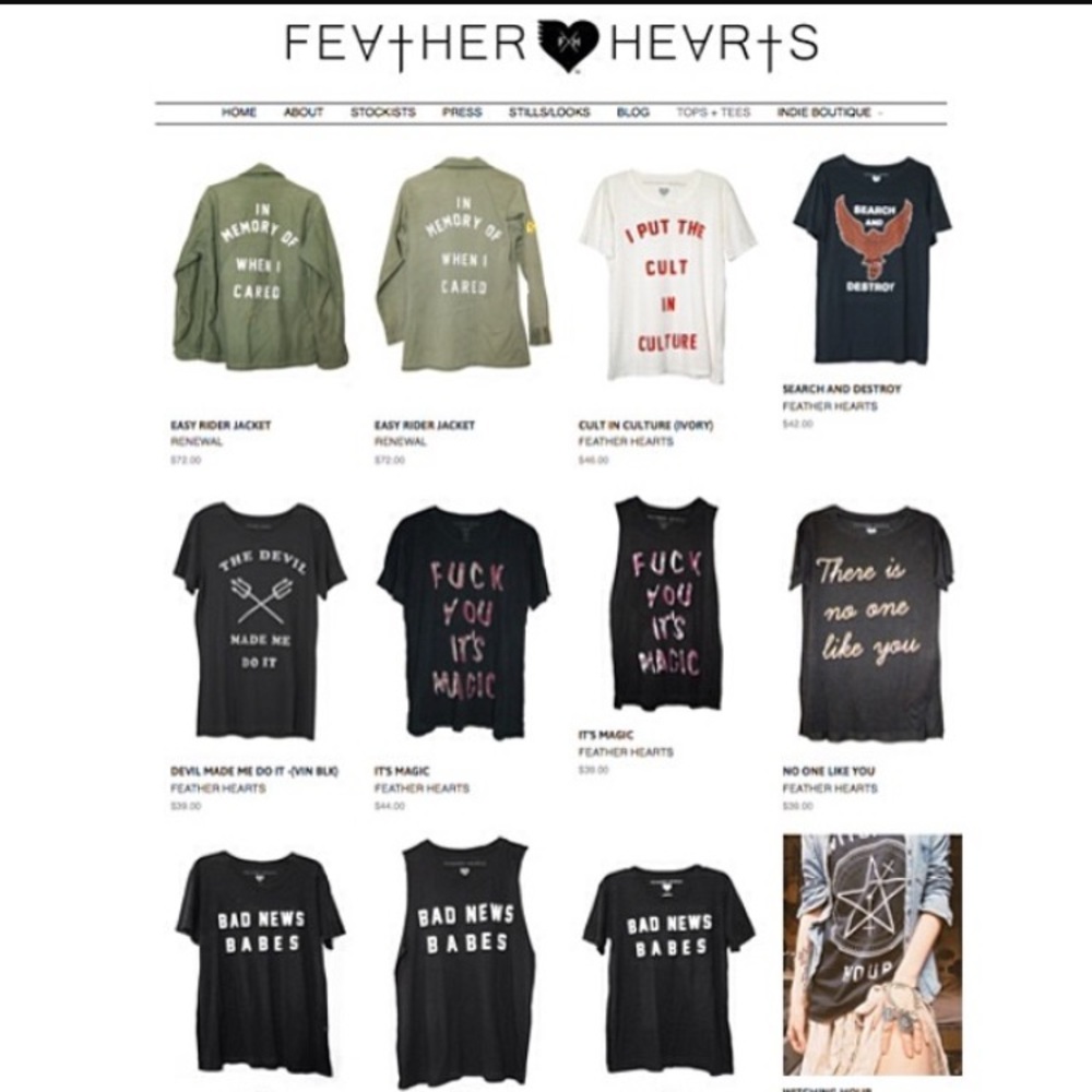 ISO FEATHER HEARTS TEE'S