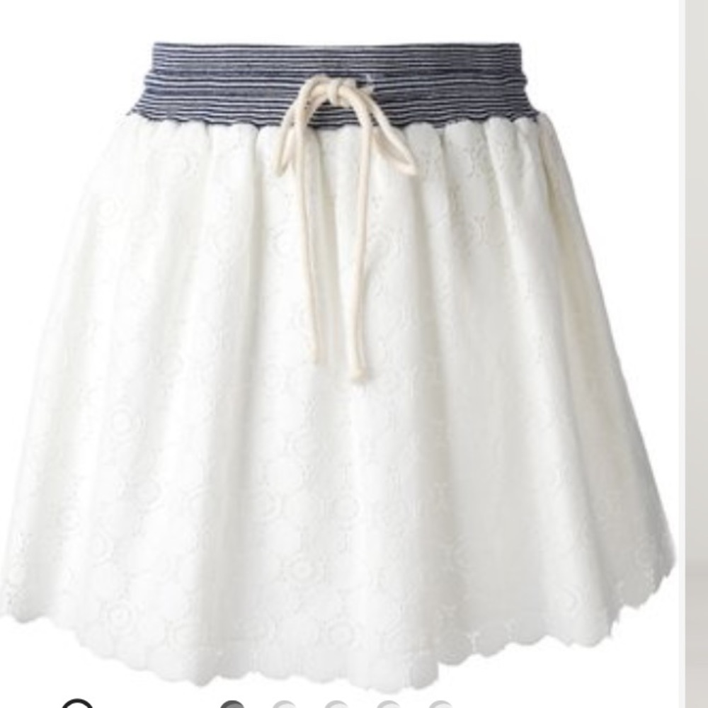 Band of Outsiders Lace Scallop Skirt