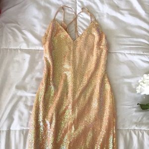 Peach sequined dress