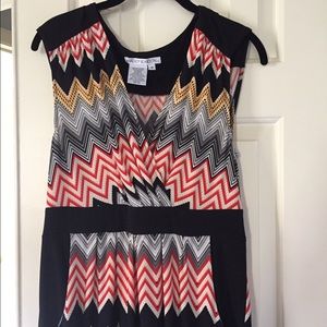 Maggy London dress- awesome chevron type print