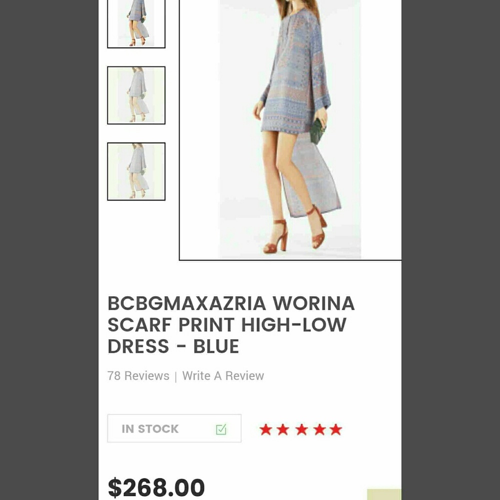 Bcbg maxazria xs NWT $268 hi lo dress