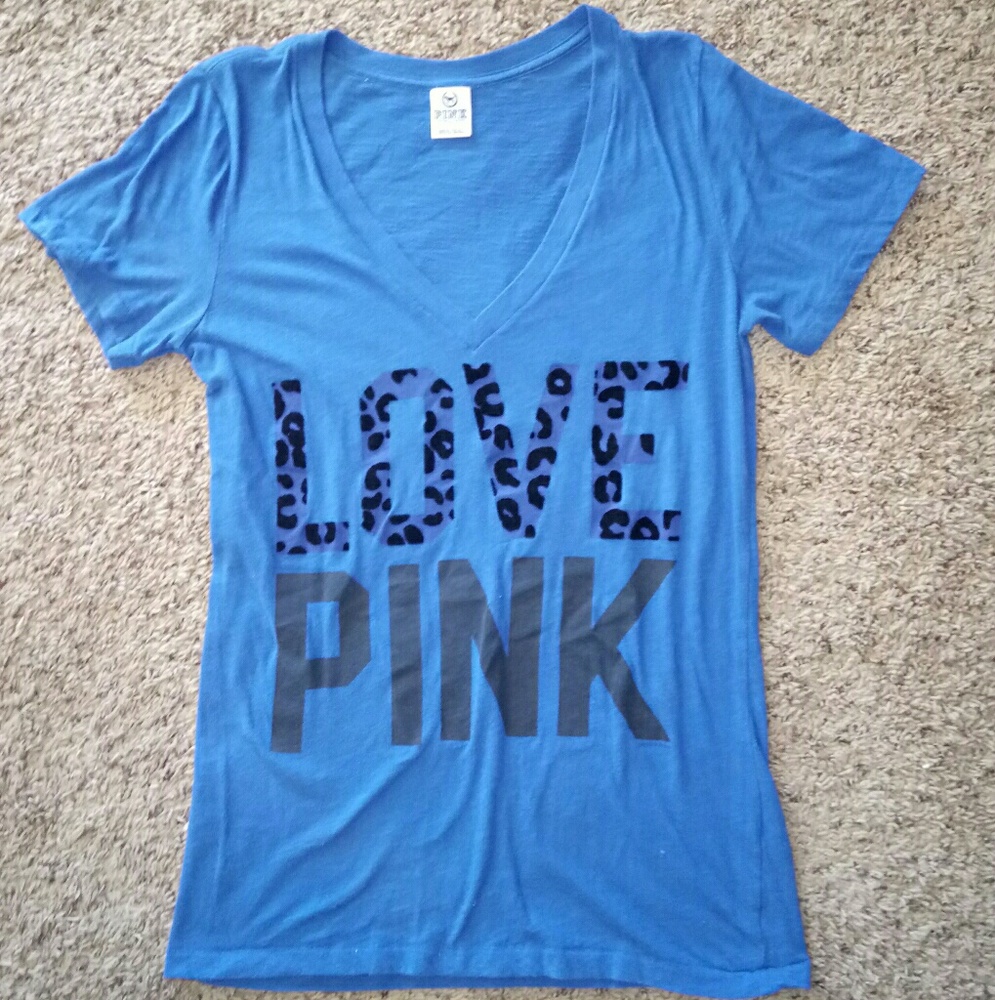 1 DAY SALE Blue love pink shirt